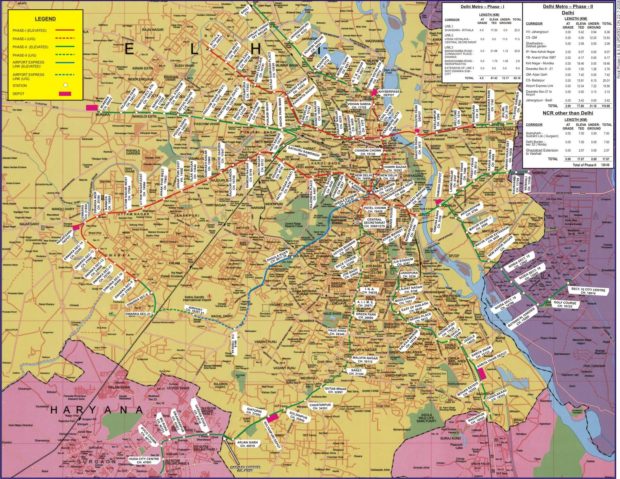 Delhi Metro map circa 2008