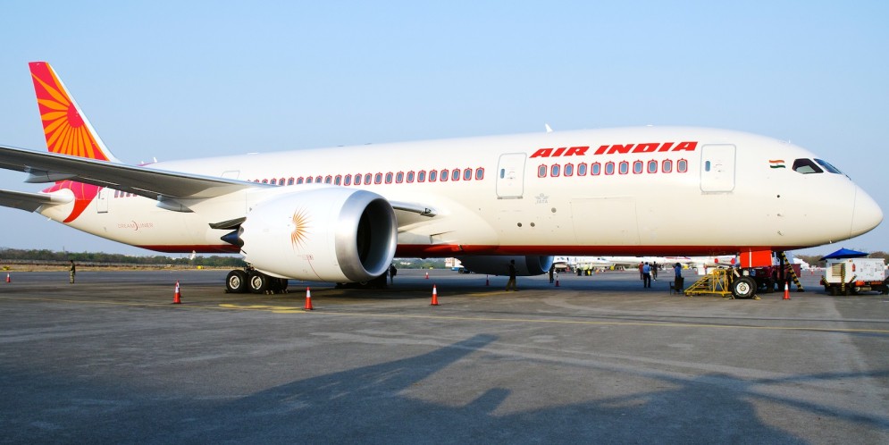 Air India Boeing 787-8 Dreamliner line number 35 test registered N1015 (later became VT-ANH) at the India Aviation show, Hyderabad March 2012. Photo copyright Devesh Agarwal.