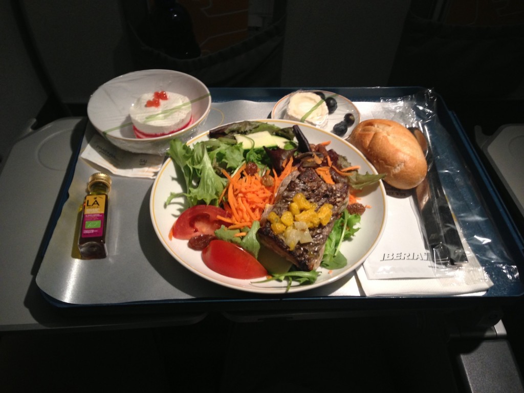 Iberia domestic business class dinner meal