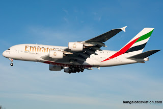 Emirates_A380-800 A6-EDF arrives at London.