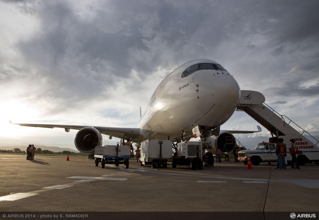 Airbus A350 in Bolivia for high altitude testing