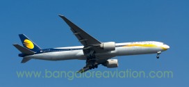 Jet Airways Boeing 777-300ER VT-JEG performing flight 9W117 from London approaches Mumbai airport