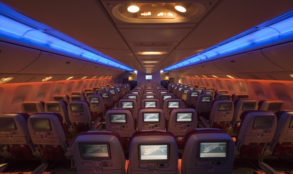 Qatar Airways economy class.