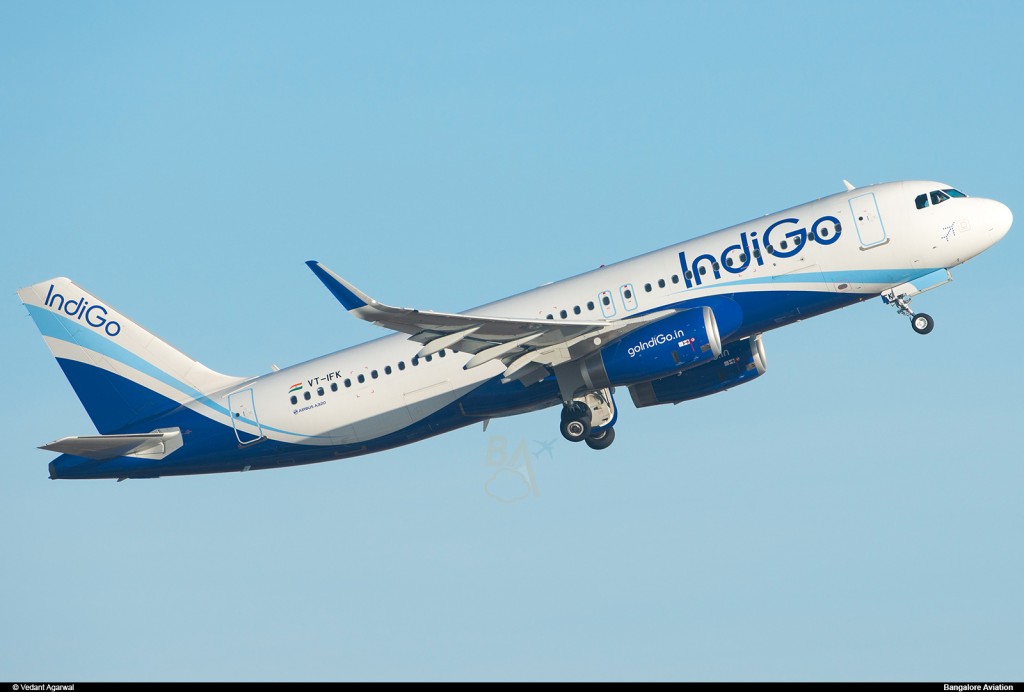 IndiGo Airbus A320-232(SL) VT-IFK with Sharklets.