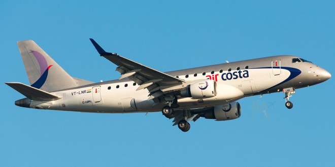 Air Costa Embraer E170 VT-LNR at Bangalore.