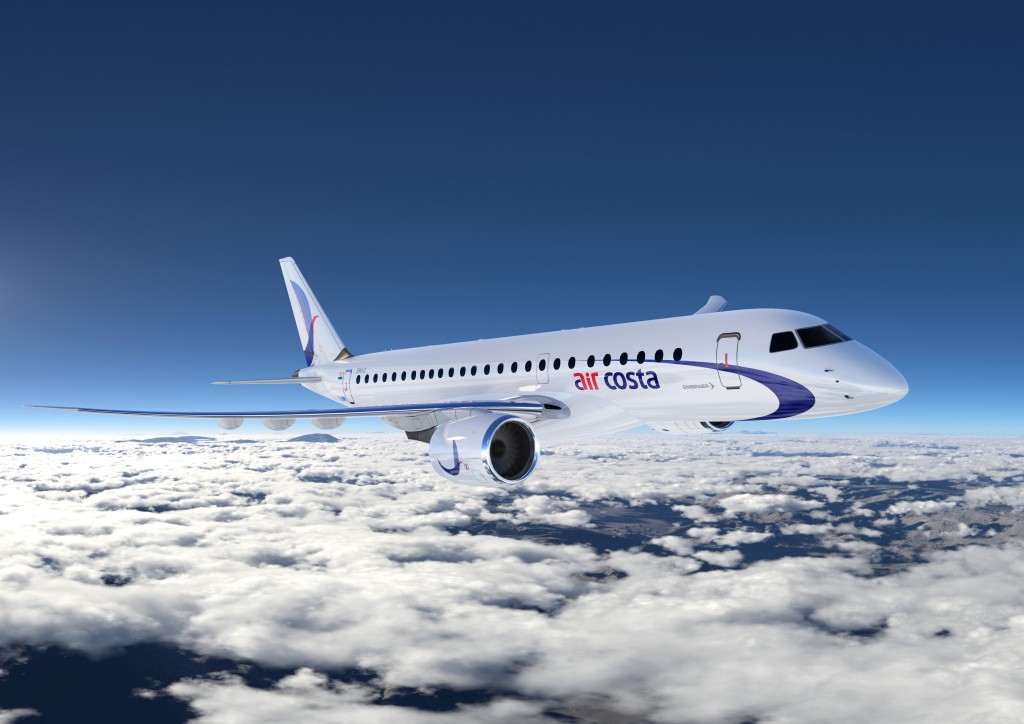 CGI of Air Costa E190 E2 courtesy Embraer S.A.