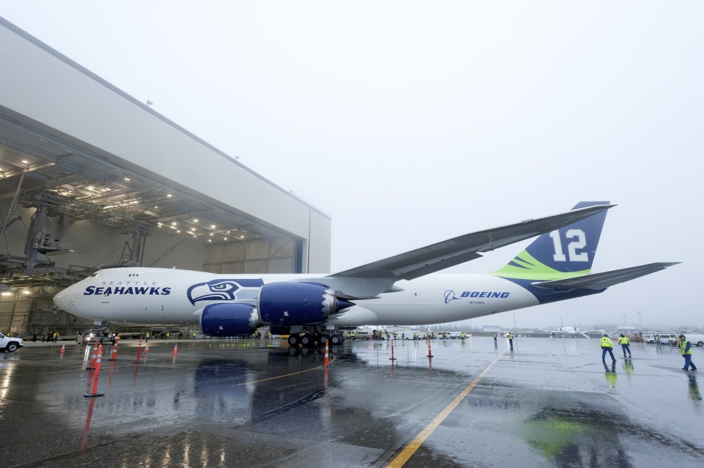 N770BA emerges from the hanger with its special livery.