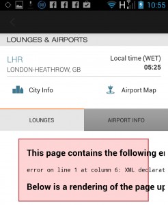 Star Alliance Navigator App crashes lounge airport information