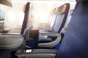 Lufthansa premium economy class seat on Boeing 747-8i.