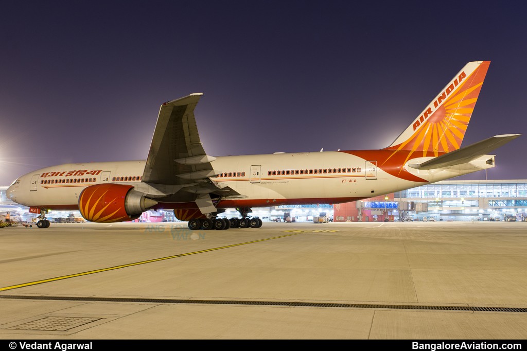 VT-ALA Air India Boeing 777-200LR at Delhi Airport.