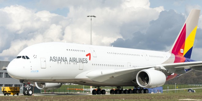 Asiana Airlines first Airbus A380 HL7625. Photo copyright Airbus S.A.S.
