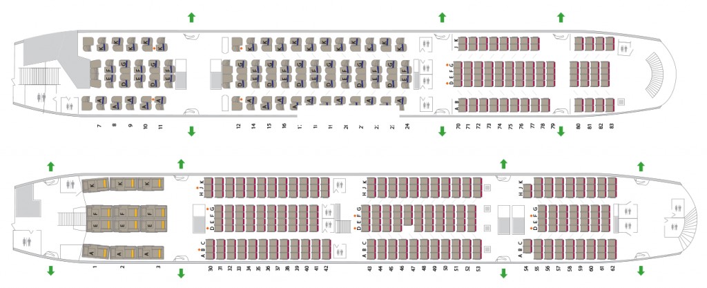 Asiana Airlines A380 cabin configuration seat map layout