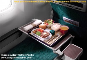 Cathay Pacific new premium economy class meal service. Image courtesy the airline.