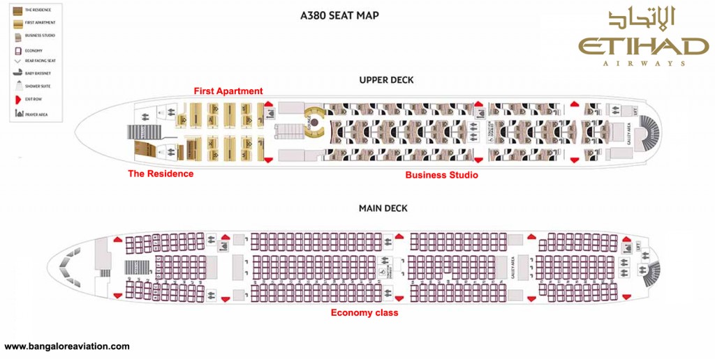 Etihad Airways Airbus A380 Seat Map. Base image courtesy Etihad.