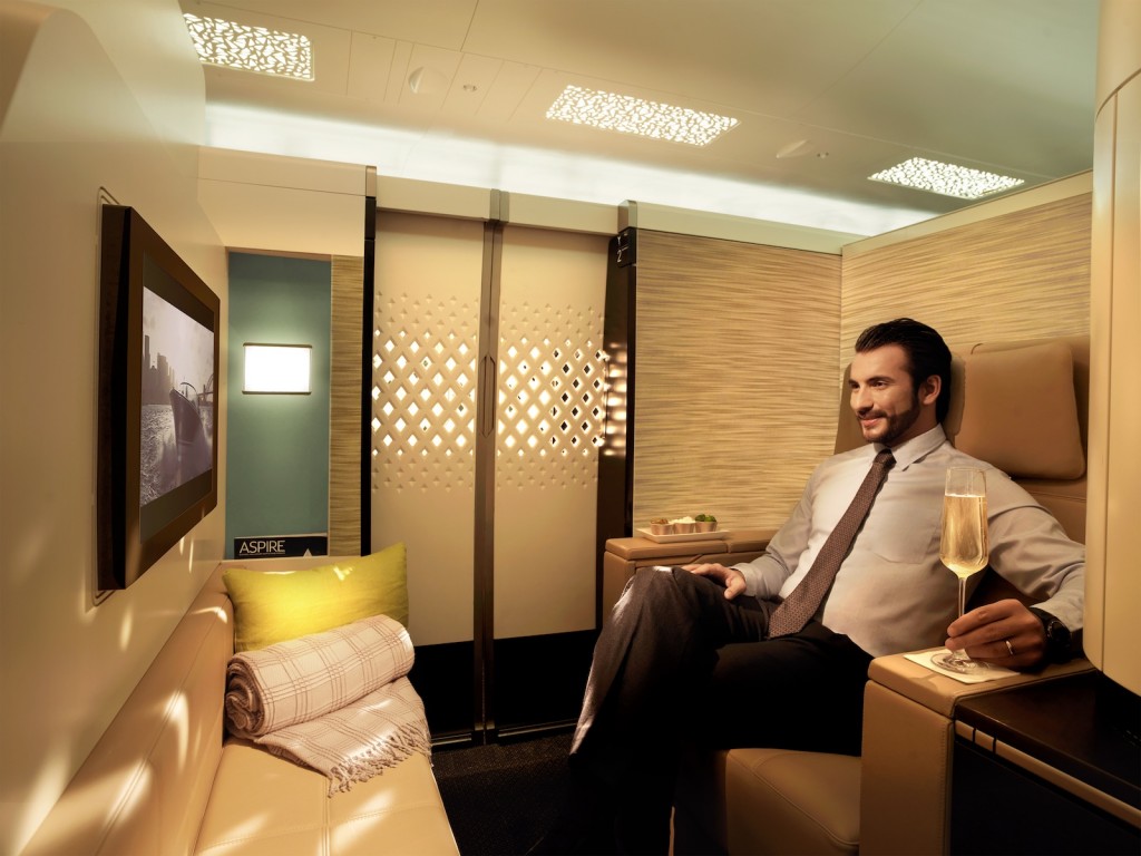 Etihad A380 First Apartment living area. Picture courtesy Etihad Airways