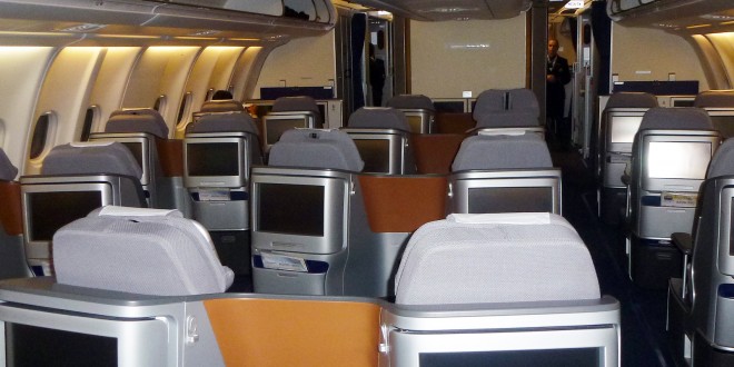 Lufthansa new business class cabin