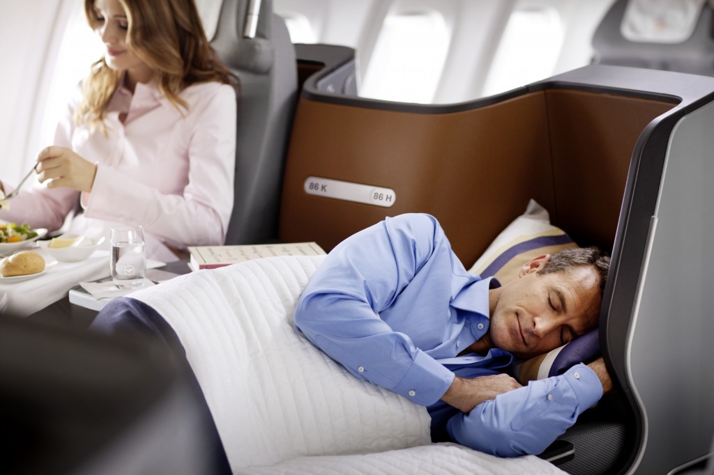 Lufthansa new business class full flat seat