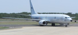 Indian Navy fourth Boeing P-8I tail number IN323 arrives at INS Rajali naval air station Arokkonam. Boeing photo.