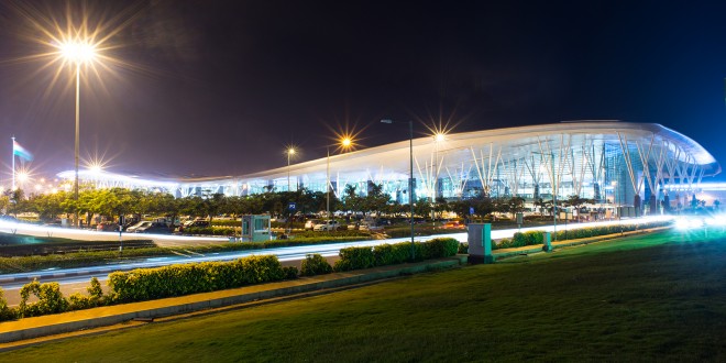 The main passenger terminal building at Bangalore Airport.