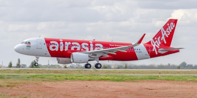 First flight of AirAsia India. Takeoff roll.