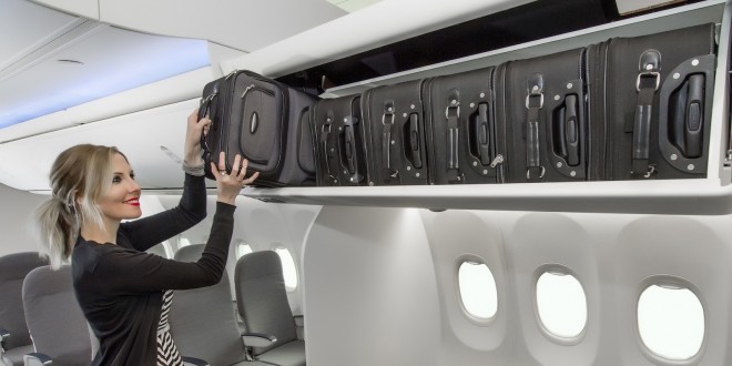 New Boeing 737 Space Bins. Boeing image.