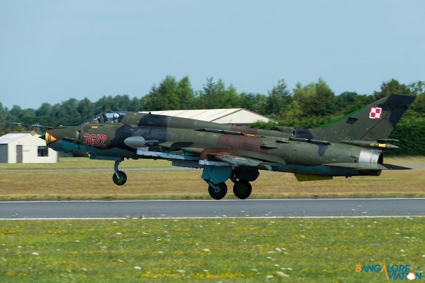 Polish Air Force Sukhoi Su-22M-4 Fitter 3216. Taking off for a display with it's sister plane.