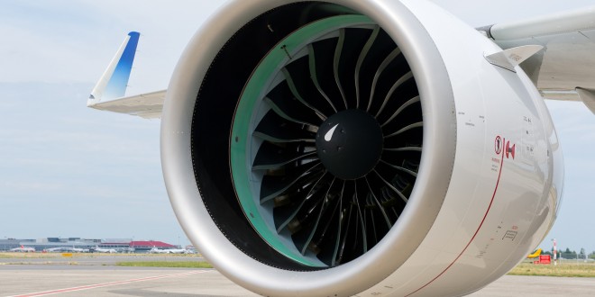 First Airbus A320neo with Pratt & Whitney PurePower PW1127G-JM Geared Turbo-Fan (GTF) engine. Photo courtesy Airbus.