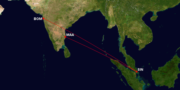 Air India's new Boeing 787-8 Dreamliner service to Singapore.