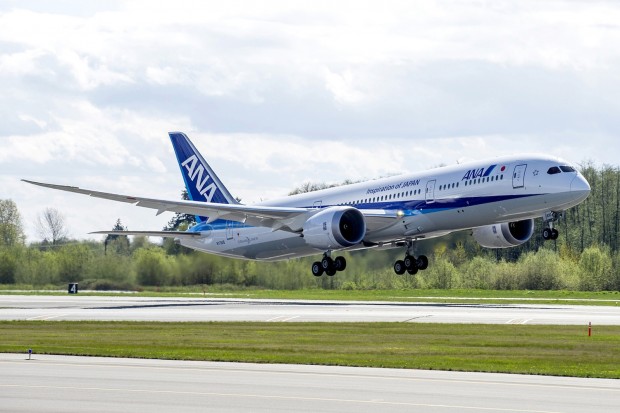 All Nippon Airways' first Boeing 787-9 Dreamliner.