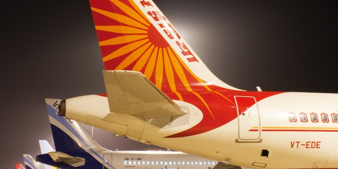 The nightly aircraft line-up tail parade at the apron of Kempegowda International Airport Bangalore