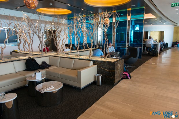 Various seating arrangements for passengers in the lounge.