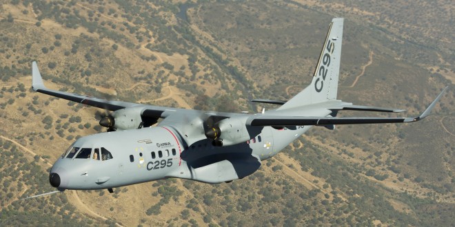 Airbus C295 military medium lift transport. Airbus image.