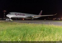 Airbus A350-900 MSN6 first aircraft for launch customer Qatar Airways A7-ALA exits the paint hangar.