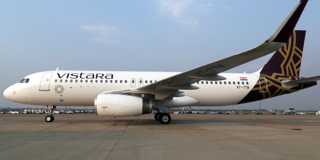 Vistara Airlines, Airbus A320 VT-TTB in its official livery