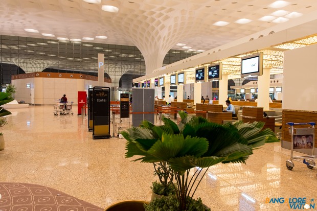 Etihad Premium Check-In in Mumbai Airport Terminal 2.