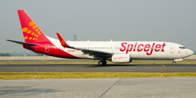 Spicejet Boeing 737-800WL VT-SGK at New Delhi airport.