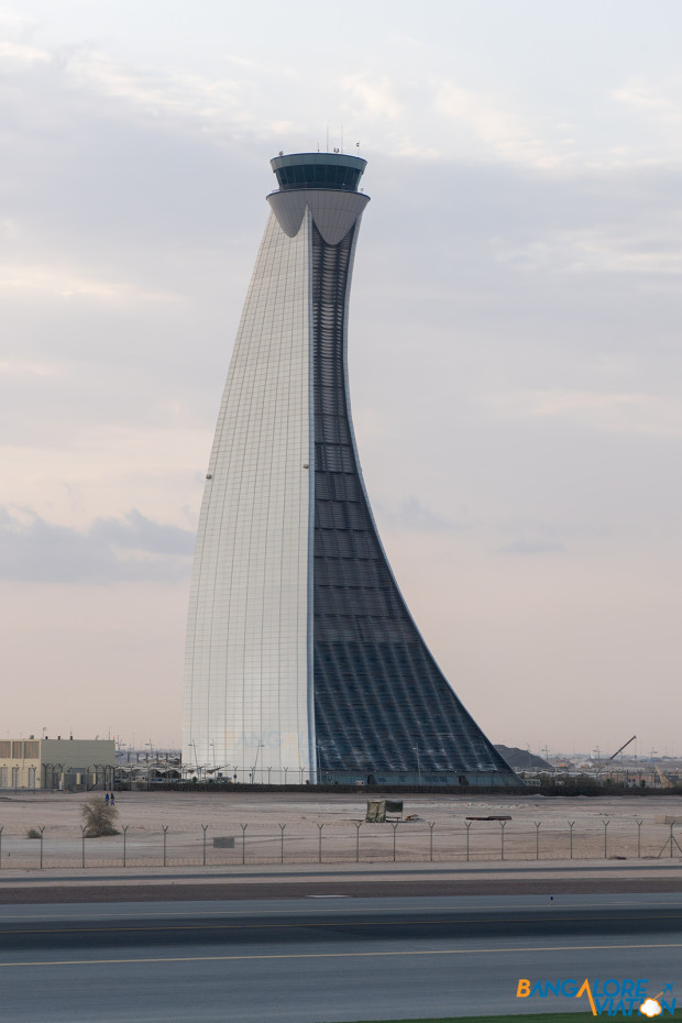 The iconic tower of Abu Dhabi airport.