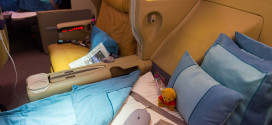 Singapore Airlines A380 business class. Photo by Devesh Agarwal.