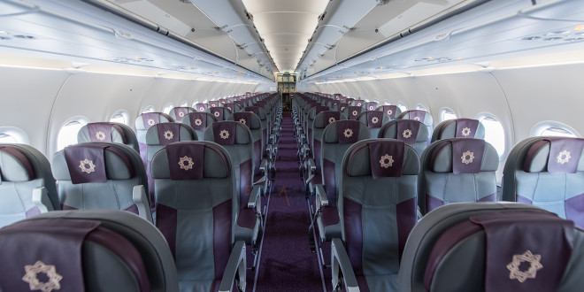 Tata-SIA Airlines Vistara A320 business class cabin.