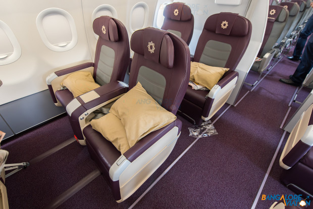 Tata-SIA Airlines Vistara A320 business class cabin.