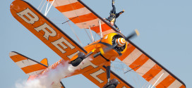 The Wing Walkers performing daring, some would say crazy aerobatics.
