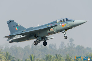 The HAL Tejas (LCA) departing for it's display.