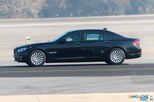 The PM's BMW ferrying him to the inauguration area.
