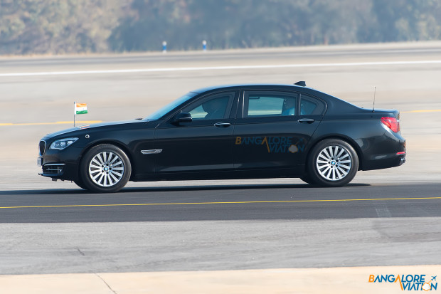 Prime Minister Modi traveling to the inauguration area in his special BMW.