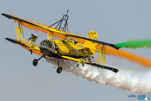 Scandinavian Airshow Grumman Ag-Cat with the skycats on both wings.