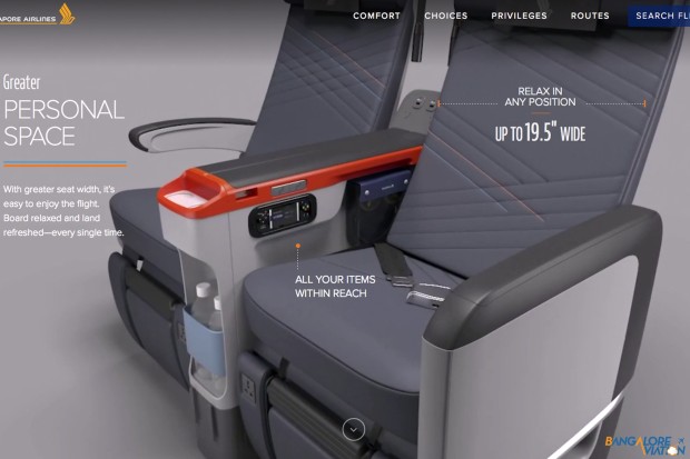 Singapore Airlines Premium Economy class seats width