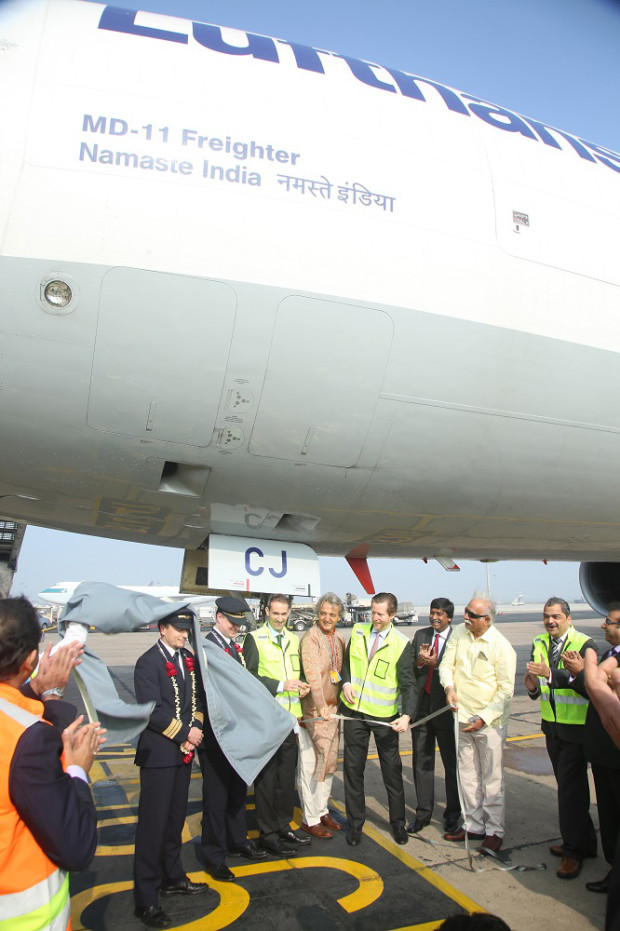 Lufthansa Cargo McDonnell Douglas MD-11 D-ALCJ 'Namaste India'. Lufthansa Image.