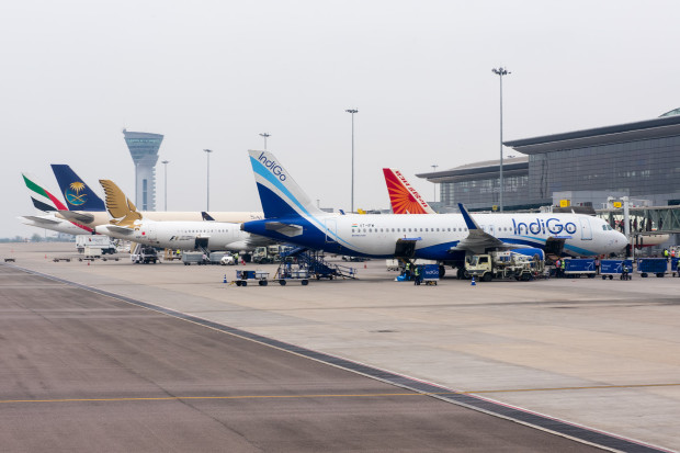 The ramp at Rajiv Gandhi airport, Hyderabad.