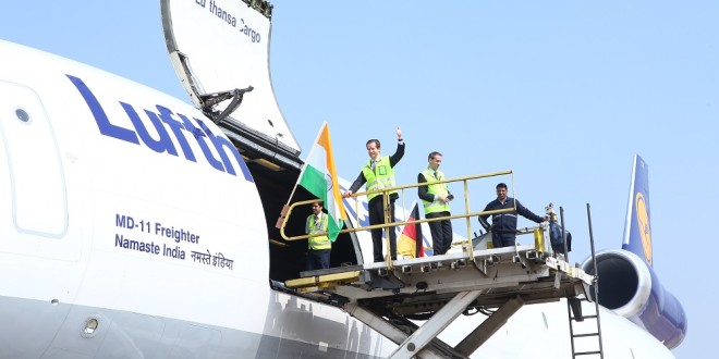 Lufthansa Cargo McDonnell Douglas MD-11 D-ALCJ 'Namaste India'. Lufthansa Image.