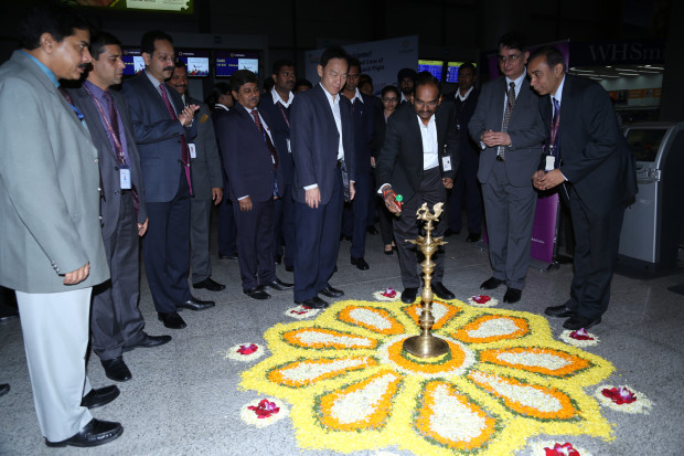 Vistara - Lamp lighting at Hyderabad Airport